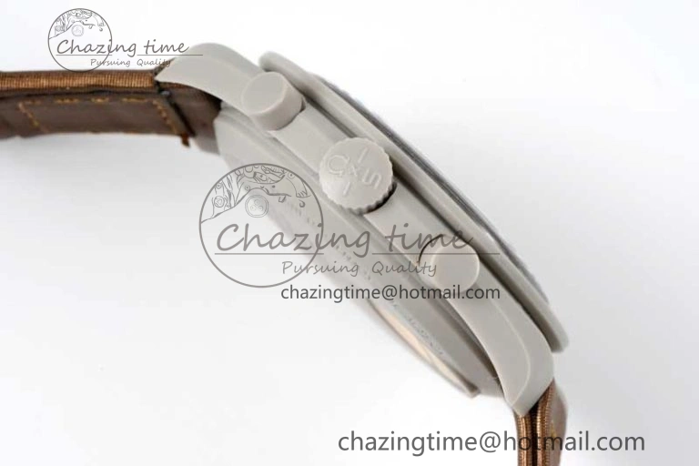 Speedmaster Misson To Saturn 1:1 Best Edition Beige Dial On Nylon Strap Quartz UrbanStyle 7861