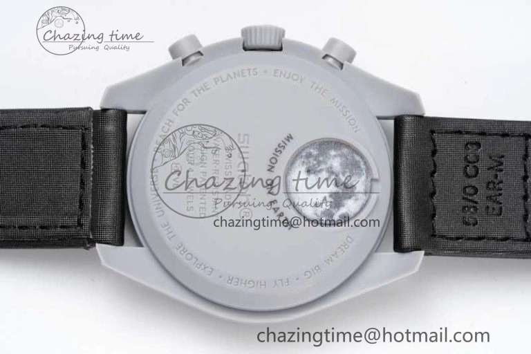 HighPerformance Speedmaster Misson To The Moon 1:1 Best Edition Black Dial On Nylon Strap Quartz 7856