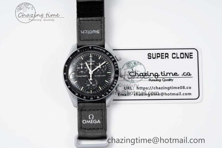 HighPerformance Speedmaster Misson To The Moon 1:1 Best Edition Black Dial On Nylon Strap Quartz 7856
