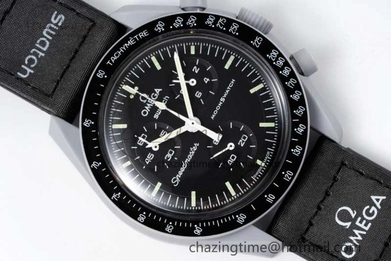 HighPerformance Speedmaster Misson To The Moon 1:1 Best Edition Black Dial On Nylon Strap Quartz 7856