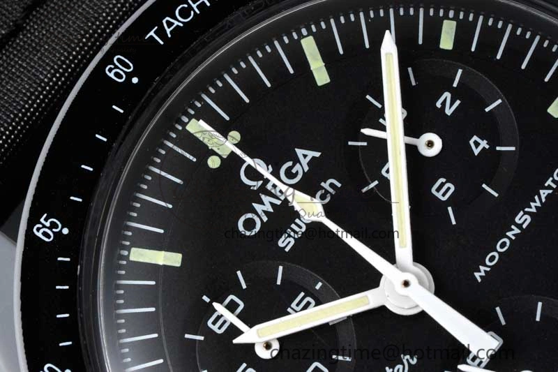 HighPerformance Speedmaster Misson To The Moon 1:1 Best Edition Black Dial On Nylon Strap Quartz 7856