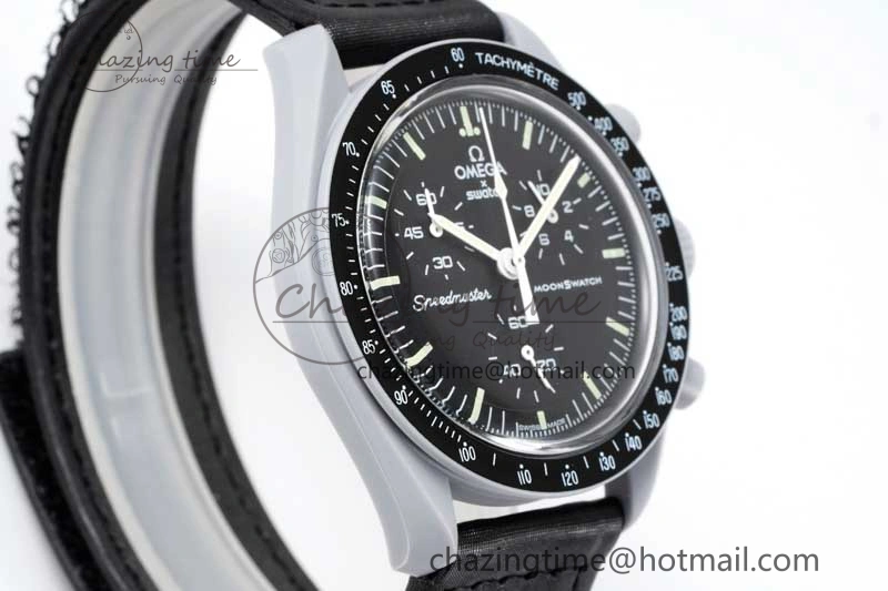 HighPerformance Speedmaster Misson To The Moon 1:1 Best Edition Black Dial On Nylon Strap Quartz 7856