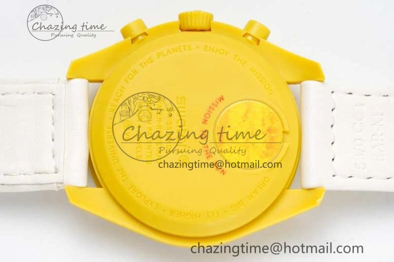 SmoothTexture Speedmaster Misson To The Sun 1:1 Best Edition Yellow Dial On Nylon Strap Quartz 7855