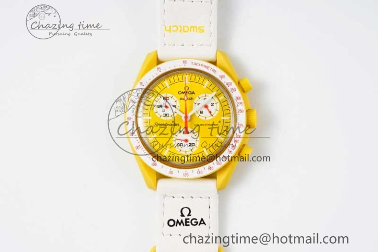 SmoothTexture Speedmaster Misson To The Sun 1:1 Best Edition Yellow Dial On Nylon Strap Quartz 7855