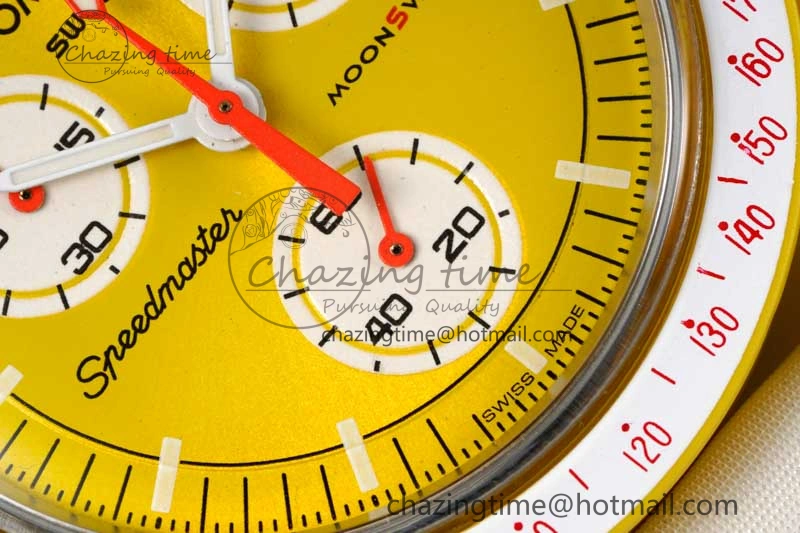 SmoothTexture Speedmaster Misson To The Sun 1:1 Best Edition Yellow Dial On Nylon Strap Quartz 7855