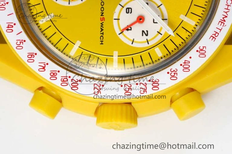 SmoothTexture Speedmaster Misson To The Sun 1:1 Best Edition Yellow Dial On Nylon Strap Quartz 7855