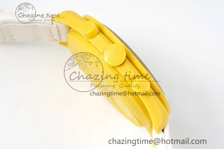 SmoothTexture Speedmaster Misson To The Sun 1:1 Best Edition Yellow Dial On Nylon Strap Quartz 7855