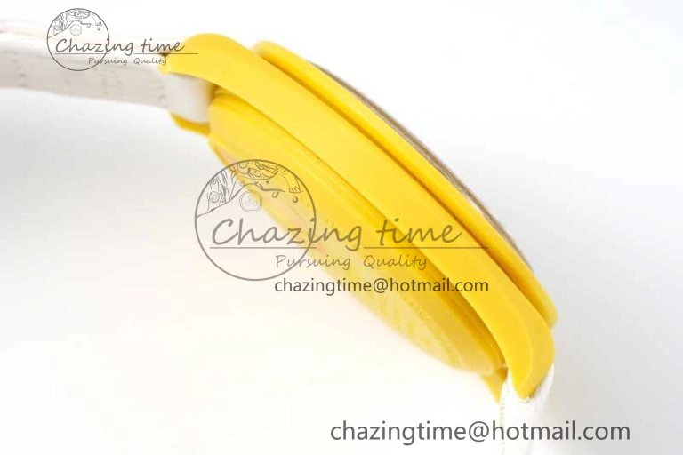 SmoothTexture Speedmaster Misson To The Sun 1:1 Best Edition Yellow Dial On Nylon Strap Quartz 7855