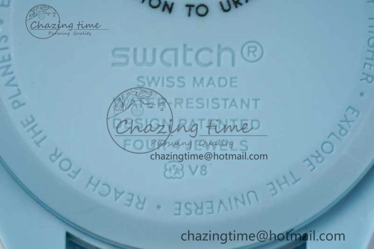 Neat Speedmaster Misson To Uranus 1:1 Best Edition Blue Dial On Nylon Strap Quartz 7860