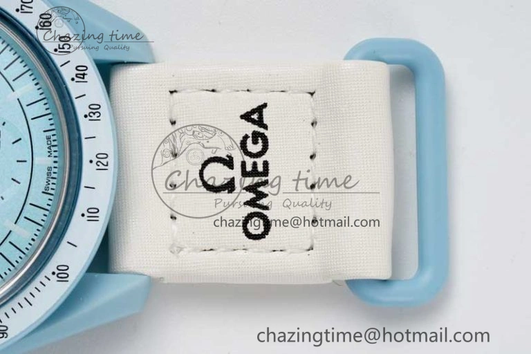 Neat Speedmaster Misson To Uranus 1:1 Best Edition Blue Dial On Nylon Strap Quartz 7860