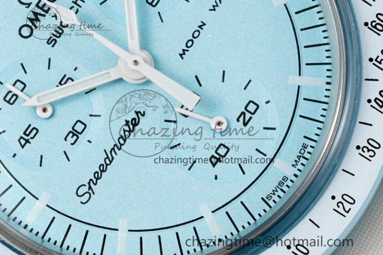 Neat Speedmaster Misson To Uranus 1:1 Best Edition Blue Dial On Nylon Strap Quartz 7860
