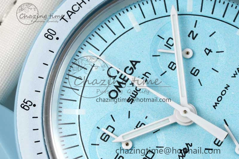 Neat Speedmaster Misson To Uranus 1:1 Best Edition Blue Dial On Nylon Strap Quartz 7860