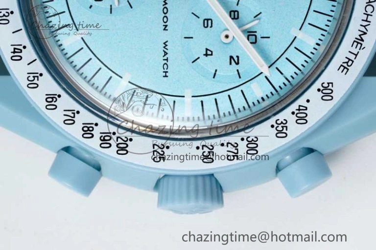 Neat Speedmaster Misson To Uranus 1:1 Best Edition Blue Dial On Nylon Strap Quartz 7860