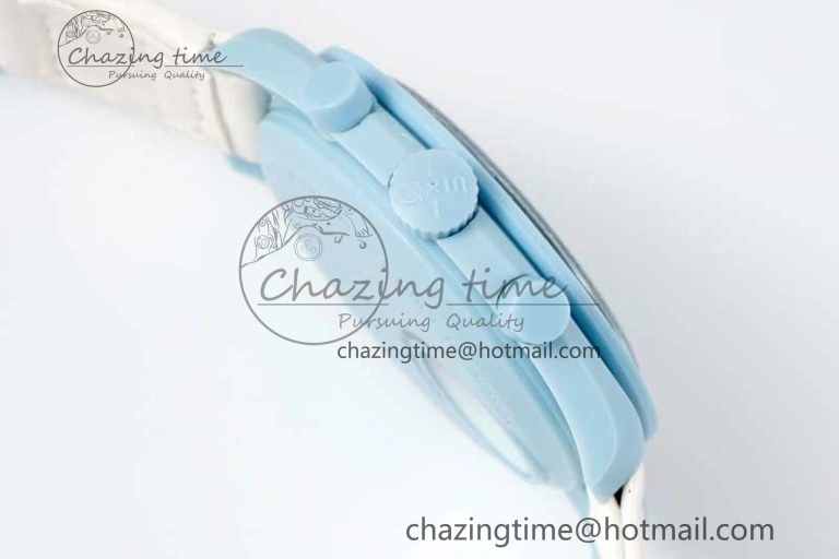 Neat Speedmaster Misson To Uranus 1:1 Best Edition Blue Dial On Nylon Strap Quartz 7860