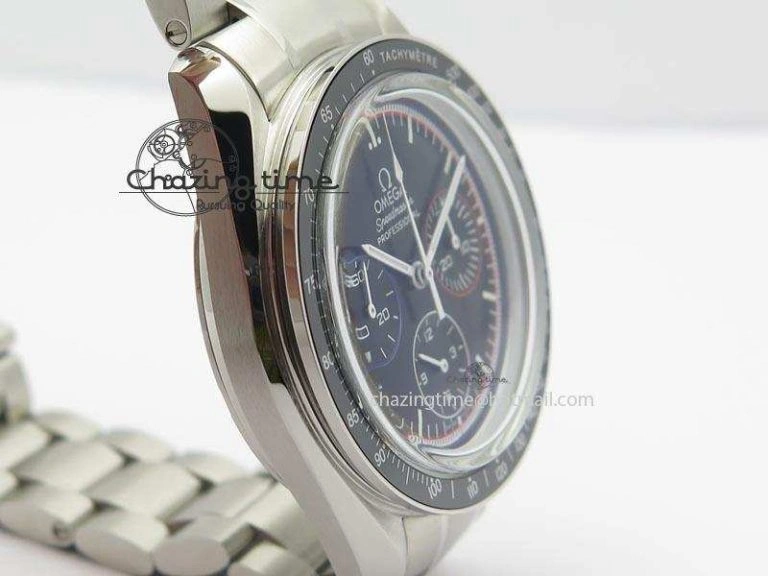 Breathable Speedmaster MoonWatch  Apollo 16 Black Dial On SS Bracelet 8231