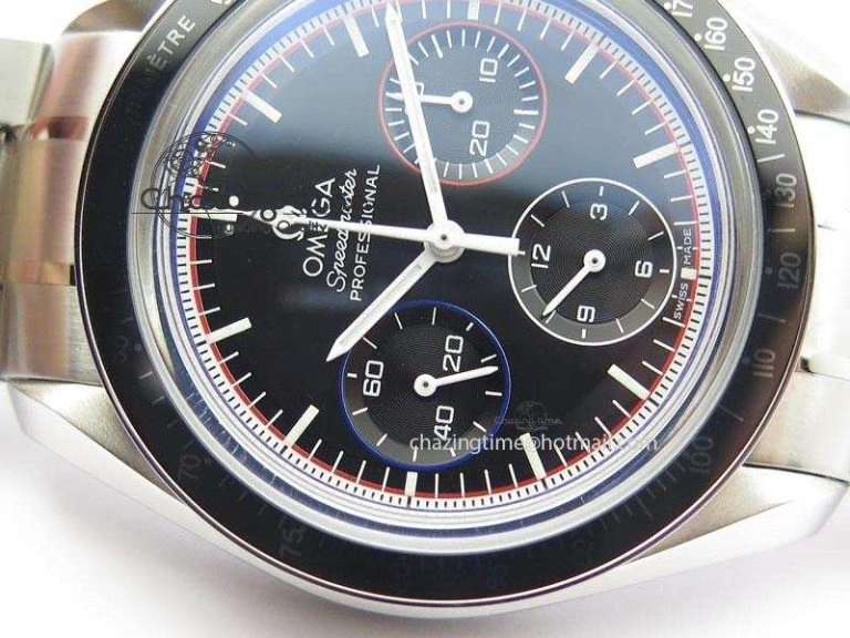 Breathable Speedmaster MoonWatch  Apollo 16 Black Dial On SS Bracelet 8231