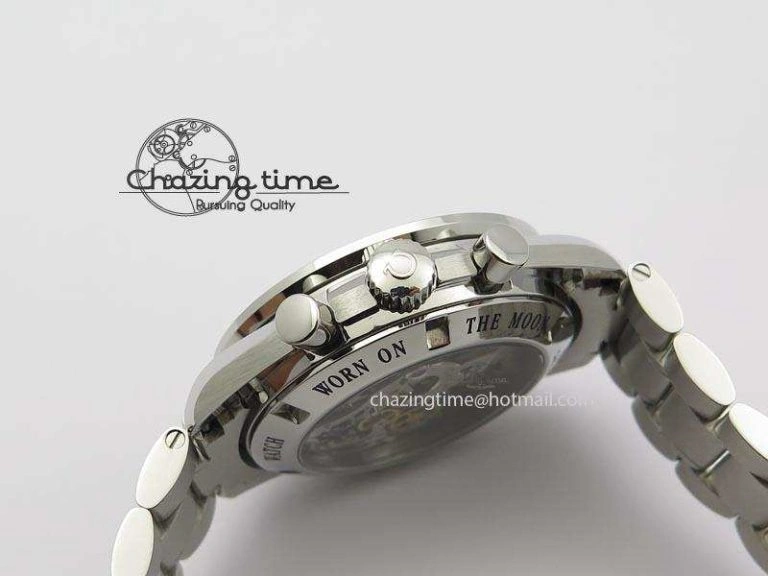 Breathable Speedmaster MoonWatch  Apollo 16 Black Dial On SS Bracelet 8231