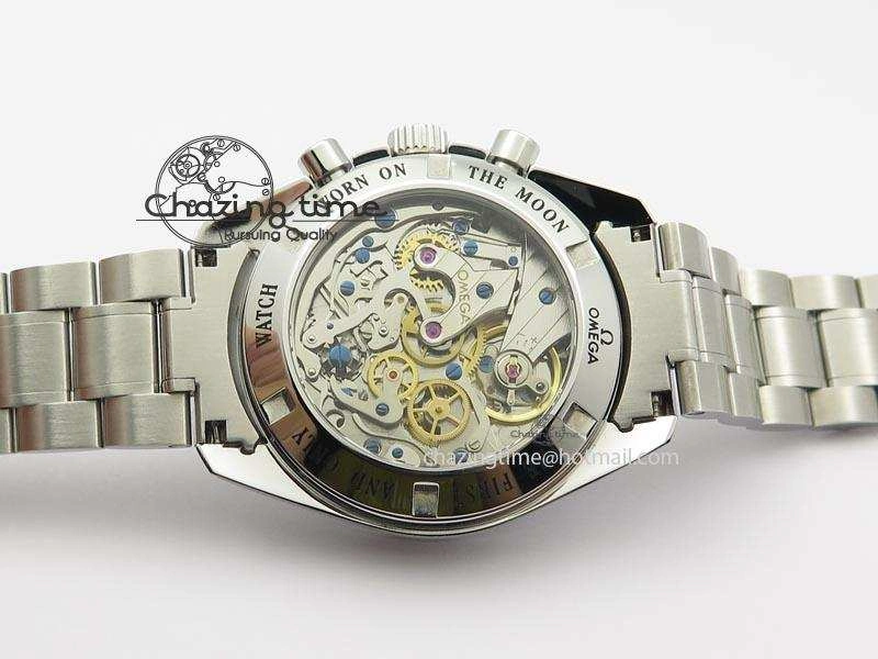 Breathable Speedmaster MoonWatch  Apollo 16 Black Dial On SS Bracelet 8231