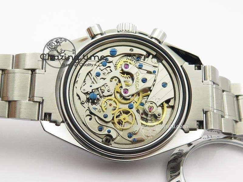 Breathable Speedmaster MoonWatch  Apollo 16 Black Dial On SS Bracelet 8231