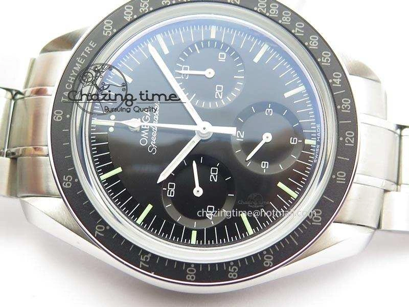 Speedmaster MoonWatch Black Dial On SS Bracelet Chic 8228