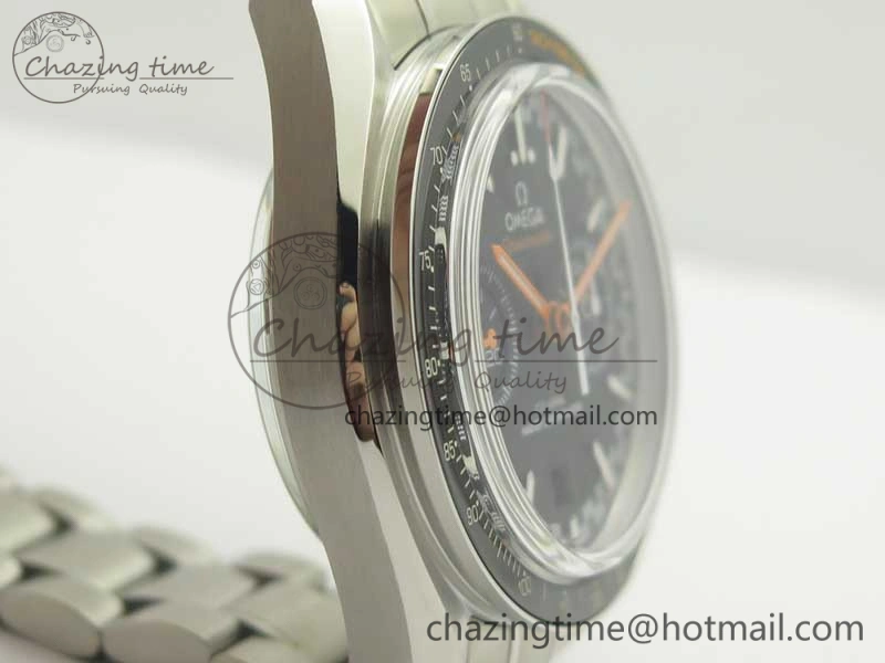 Speedmaster Moonwatch OMF 1:1 Best Edition Black Dial Orange Hand on SS Bracelet A FreshLook 8044