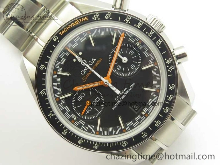 Speedmaster Moonwatch OMF 1:1 Best Edition Black Dial Orange Hand on SS Bracelet A FreshLook 8044