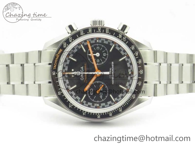 Speedmaster Moonwatch OMF 1:1 Best Edition Black Dial Orange Hand on SS Bracelet A FreshLook 8044