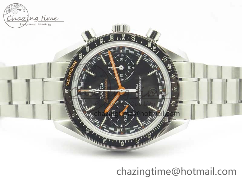Speedmaster Moonwatch OMF 1:1 Best Edition Black Dial Orange Hand on SS Bracelet A FreshLook 8044