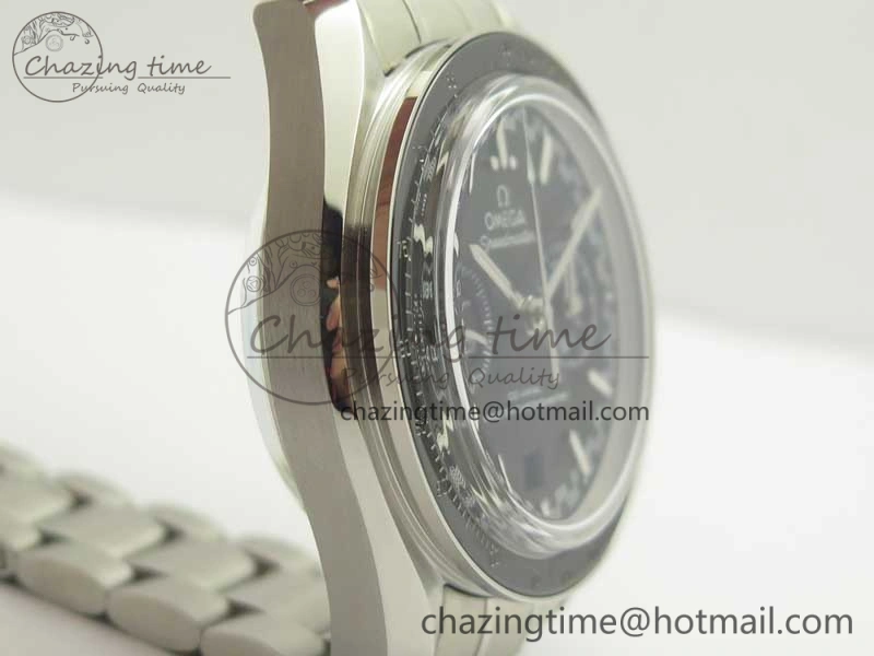 Comfortable Speedmaster Moonwatch OMF 1:1 Best Edition Black Dial SS Hand on SS Bracelet A 8043
