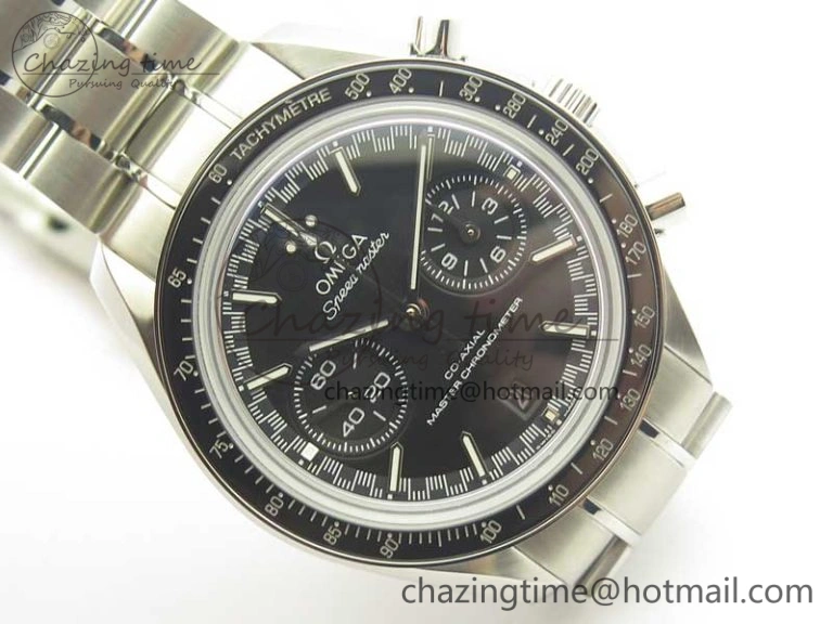 Comfortable Speedmaster Moonwatch OMF 1:1 Best Edition Black Dial SS Hand on SS Bracelet A 8043