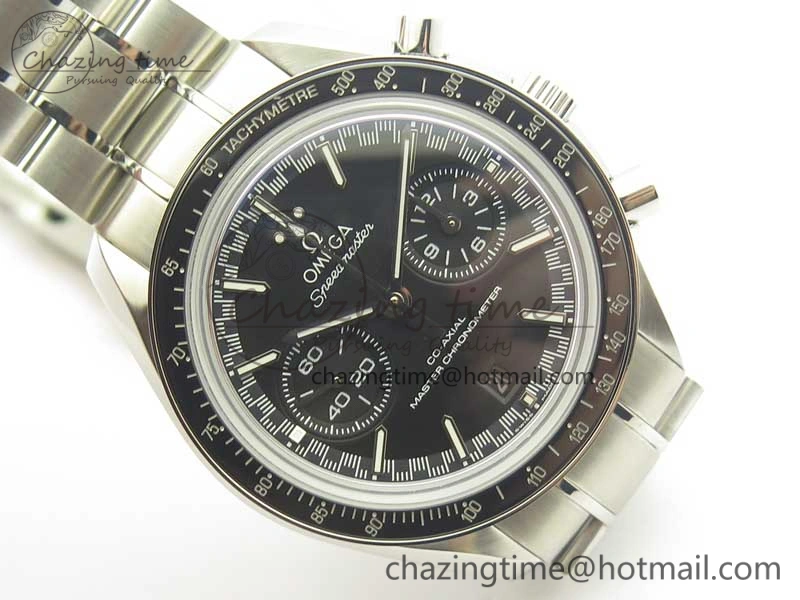 Comfortable Speedmaster Moonwatch OMF 1:1 Best Edition Black Dial SS Hand on SS Bracelet A 8043