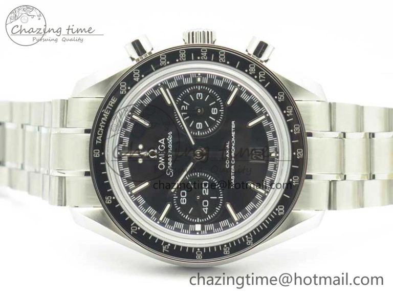 Comfortable Speedmaster Moonwatch OMF 1:1 Best Edition Black Dial SS Hand on SS Bracelet A 8043