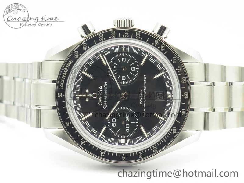 Comfortable Speedmaster Moonwatch OMF 1:1 Best Edition Black Dial SS Hand on SS Bracelet A 8043