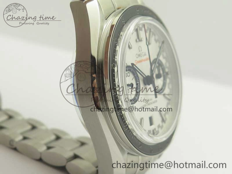 Speedmaster Moonwatch OMF 1:1 Best Edition White Dial Black Hand on SS Bracelet A Seasonal 8045