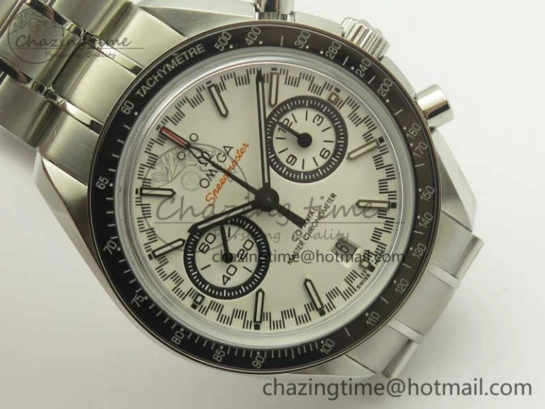 Speedmaster Moonwatch OMF 1:1 Best Edition White Dial Black Hand on SS Bracelet A Seasonal 8045