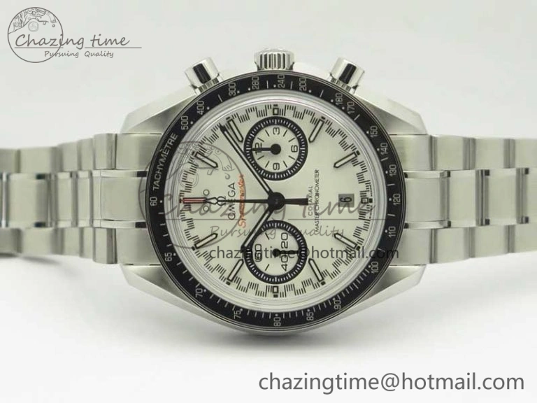 Speedmaster Moonwatch OMF 1:1 Best Edition White Dial Black Hand on SS Bracelet A Seasonal 8045