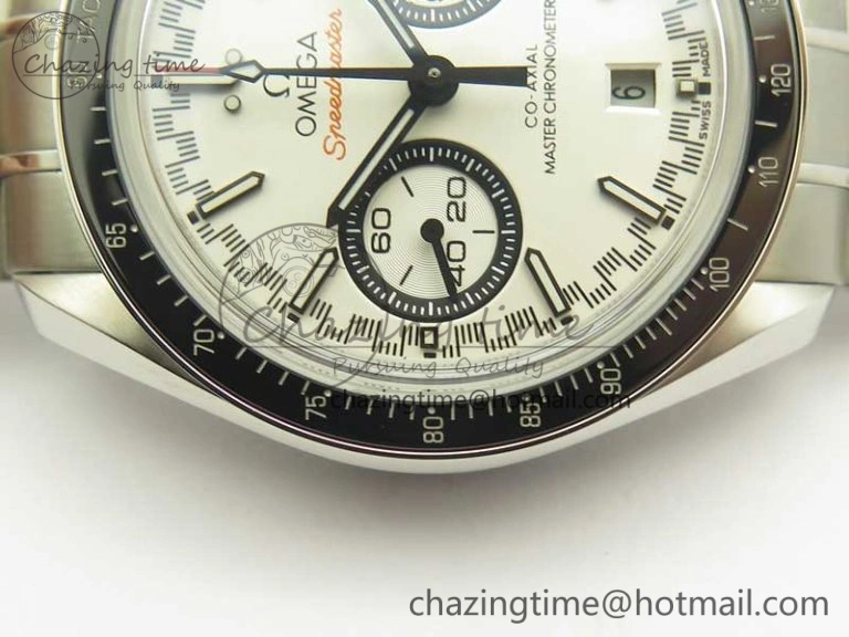 Speedmaster Moonwatch OMF 1:1 Best Edition White Dial Black Hand on SS Bracelet A Seasonal 8045