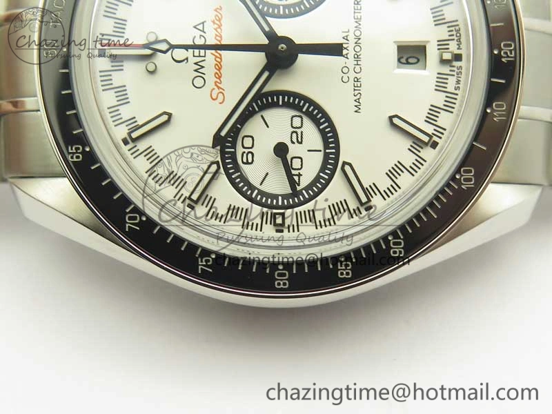 Speedmaster Moonwatch OMF 1:1 Best Edition White Dial Black Hand on SS Bracelet A Seasonal 8045
