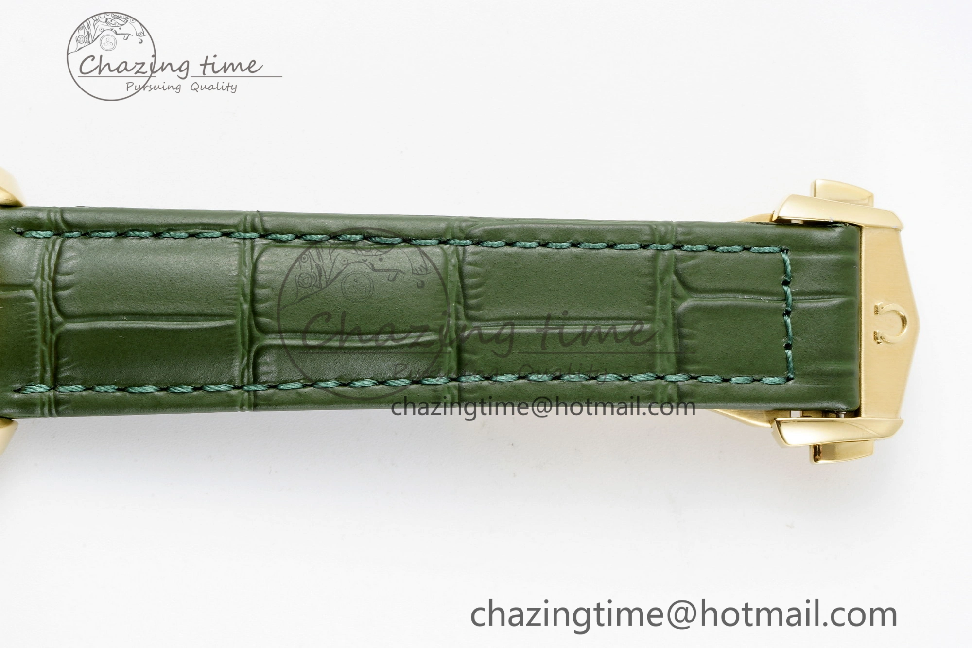 Speedmaster Moonwatch in Moonshine Gold YG RMF Best Edition Green Dial on Green Leather Strap Manual Chrono Effortless 7832