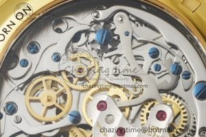 Premium Speedmaster Moonwatch in Moonshine Gold YG RMF Best Edition YG Dial on Black Rubber Strap Manual Chrono 7834