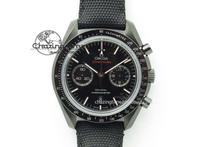 DailyWear Speedmaster Professional Chronometer PVD Black Dial On Black Leather Strap A 8259