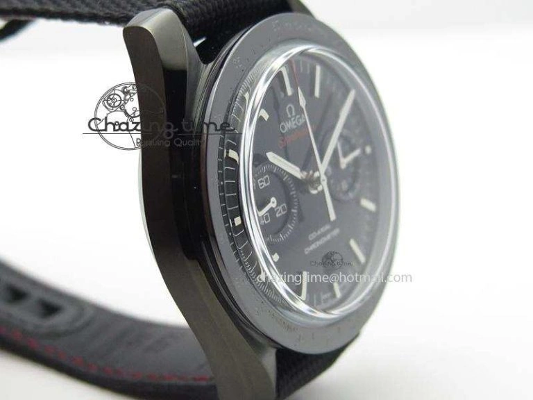 DailyWear Speedmaster Professional Chronometer PVD Black Dial On Black Leather Strap A 8259