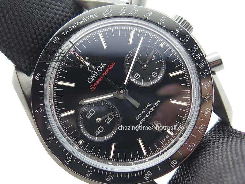 DailyWear Speedmaster Professional Chronometer PVD Black Dial On Black Leather Strap A 8259