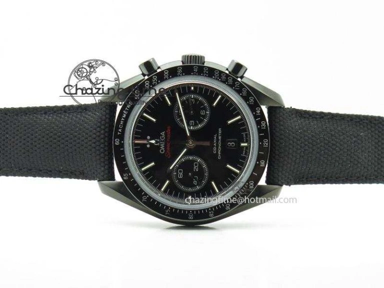 DailyWear Speedmaster Professional Chronometer PVD Black Dial On Black Leather Strap A 8259