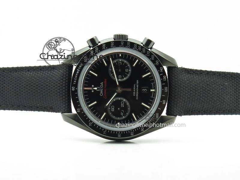 DailyWear Speedmaster Professional Chronometer PVD Black Dial On Black Leather Strap A 8259