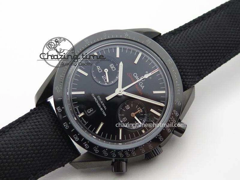 DailyWear Speedmaster Professional Chronometer PVD Black Dial On Black Leather Strap A 8259
