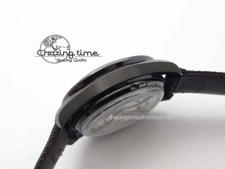 DailyWear Speedmaster Professional Chronometer PVD Black Dial On Black Leather Strap A 8259
