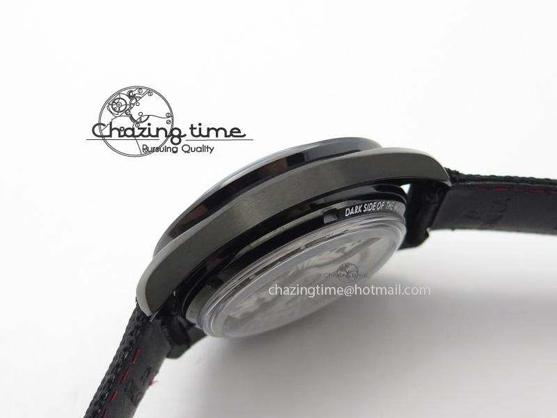 DailyWear Speedmaster Professional Chronometer PVD Black Dial On Black Leather Strap A 8259