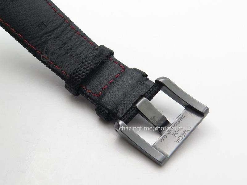 DailyWear Speedmaster Professional Chronometer PVD Black Dial On Black Leather Strap A 8259
