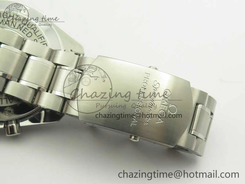 Attractive Speedmaster Professional SS OMF Best Edition Black Dial on SS Bracelet Manual Winding Chrono Movement 7995